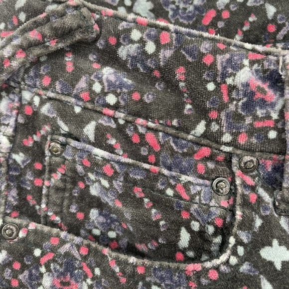 Free‎ People Women's Velvet Skinny Pants Stretch Geometric Print Size 25 - Picture 7 of 12